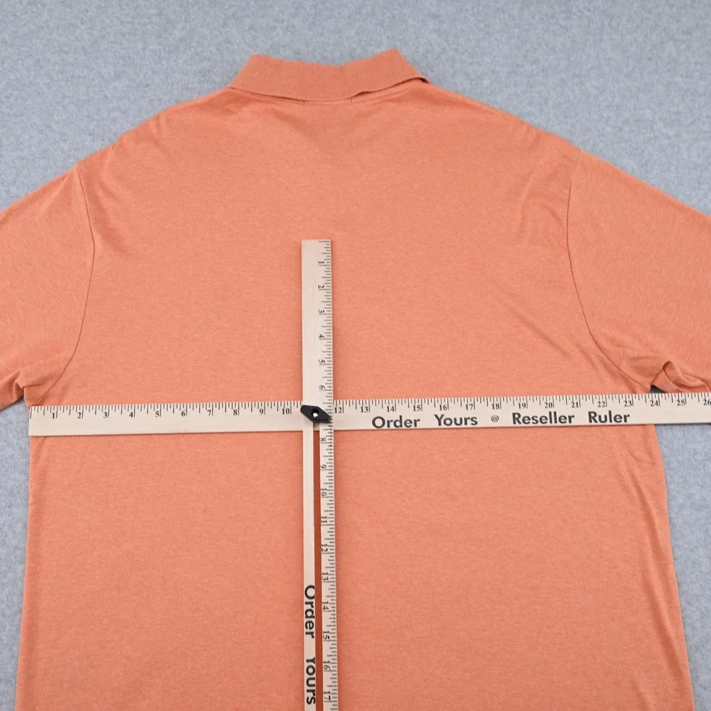 100% Cotton Polo Ralph Lauren Men XLT Coral Orange Mesh Knit Polo Shirt Golf EUC